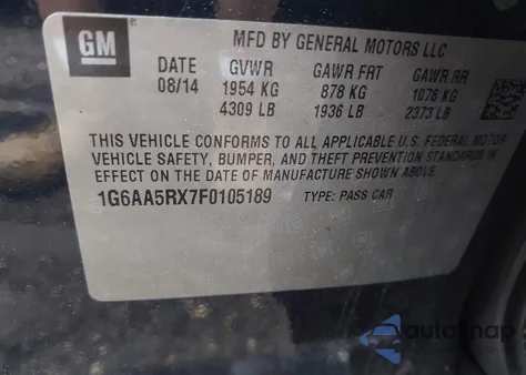 2015 Cadillac Ats Standard z USA, uszkodzony, nr VIN 1G6AA5RX7F0105189